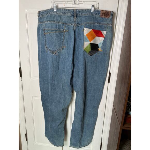 Rocawear Other - Vintage Y2K Rocawear Baggy Jeans 50W 48x33 Embroider Wide Leg Hip Hop Streetwear